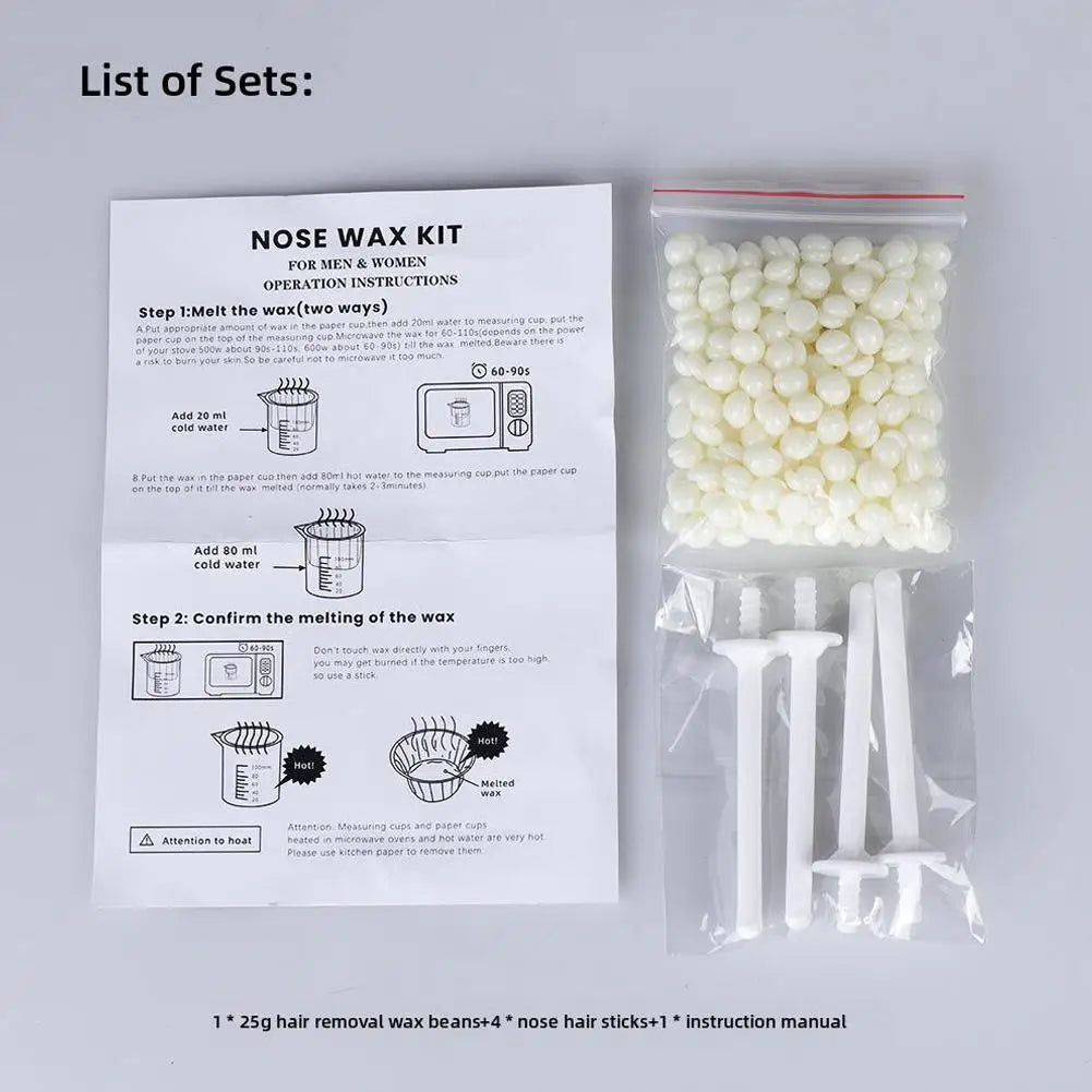 Portable Nose Hair Removal Wax Kit 25g/50g - Painless Hair Removal for Men and Women