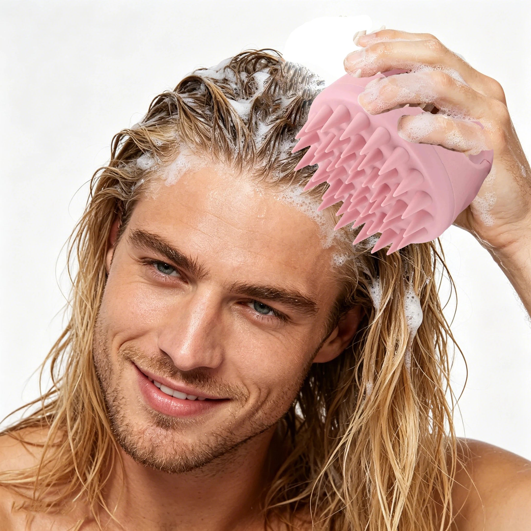 Cepillo Masajeador de Cuero Cabelludo de Silicona - Exfoliante para Cabello Seco y Húmedo con Aplicador de Tinte