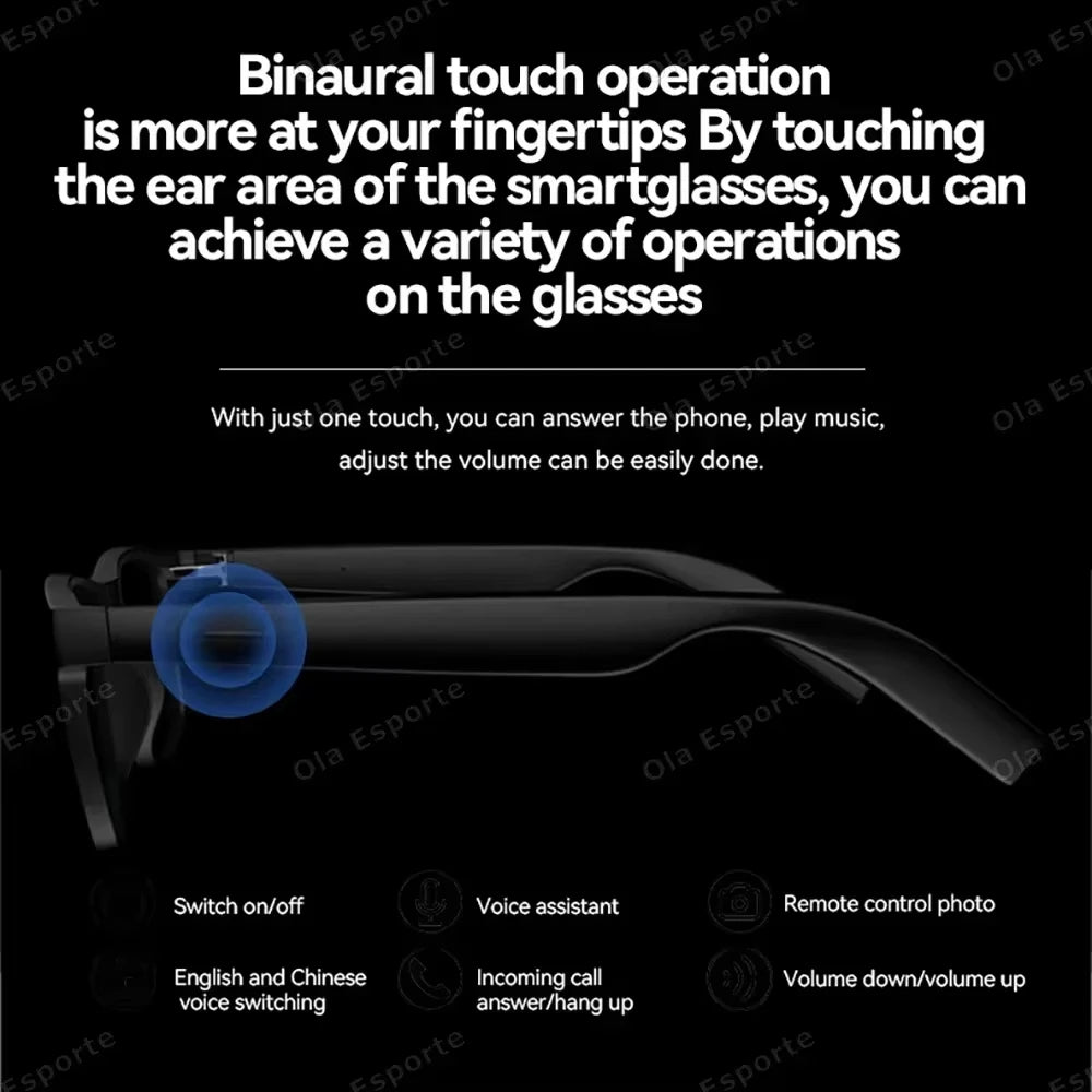 Lenovo AI Smart Glasses 8K Touch Control Photo Camera Recording Translator Voice Assistant Music Wireless Bluetooth Sunglasses