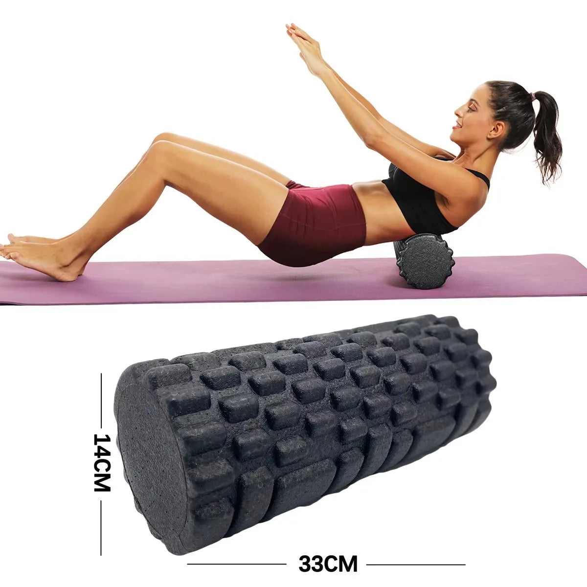 Rodillo de Espuma para Fitness 30/33cm - Masajeador Muscular EPP para Yoga, Pilates y Gimnasio