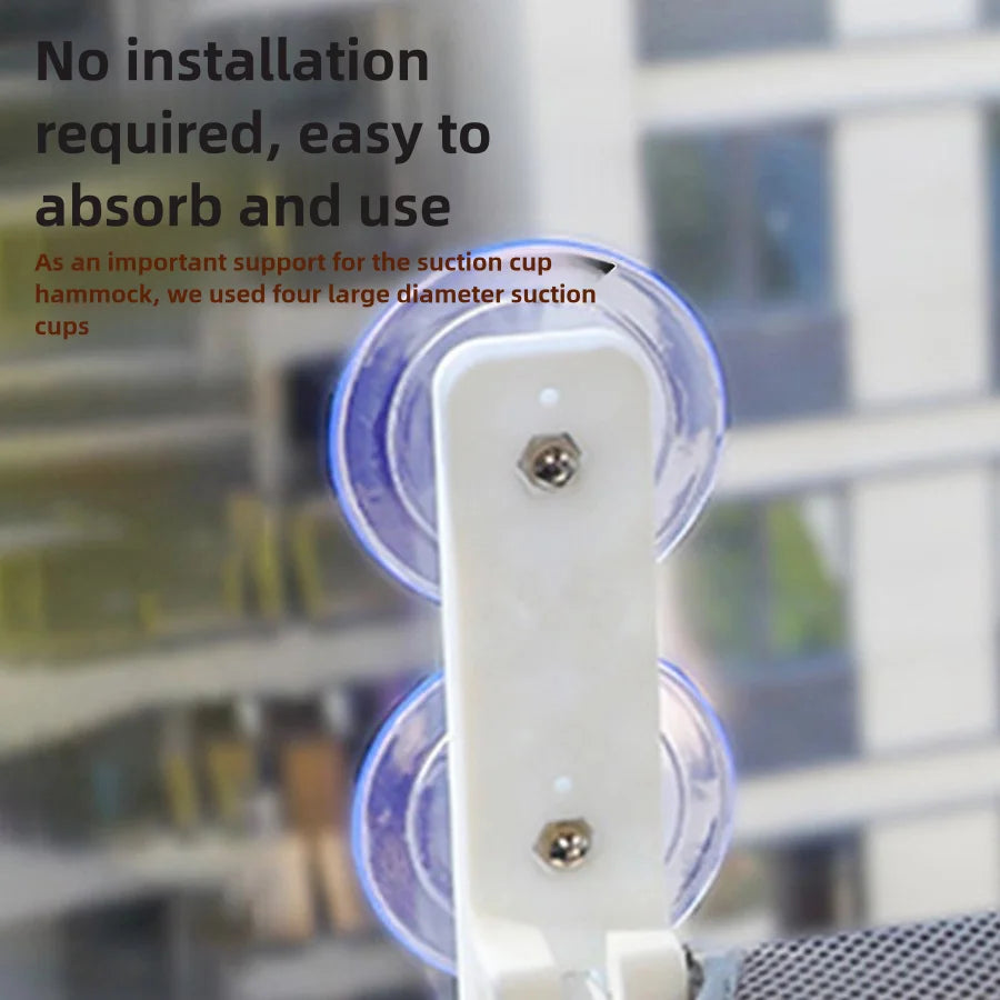 Hamaca Plegable para Gatos con Ventosas Dobles - Plataforma de Salto para Ventana, Malla y Felpa