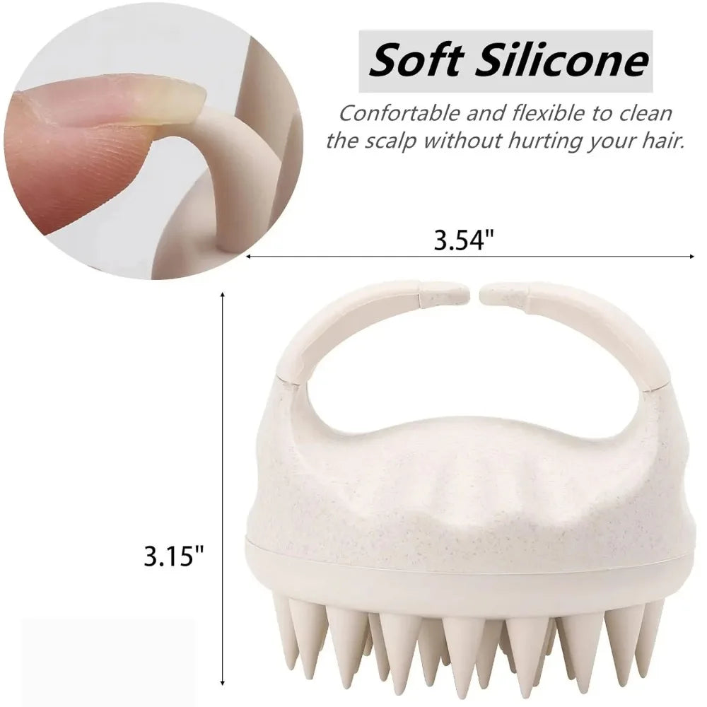 Silicone Shampoo Brush Head Scalp Massage Comb Hair Dye Tint Oil Applicator Bottle for Hair Growth Wet Dry Scalp Exfoliator Brush
