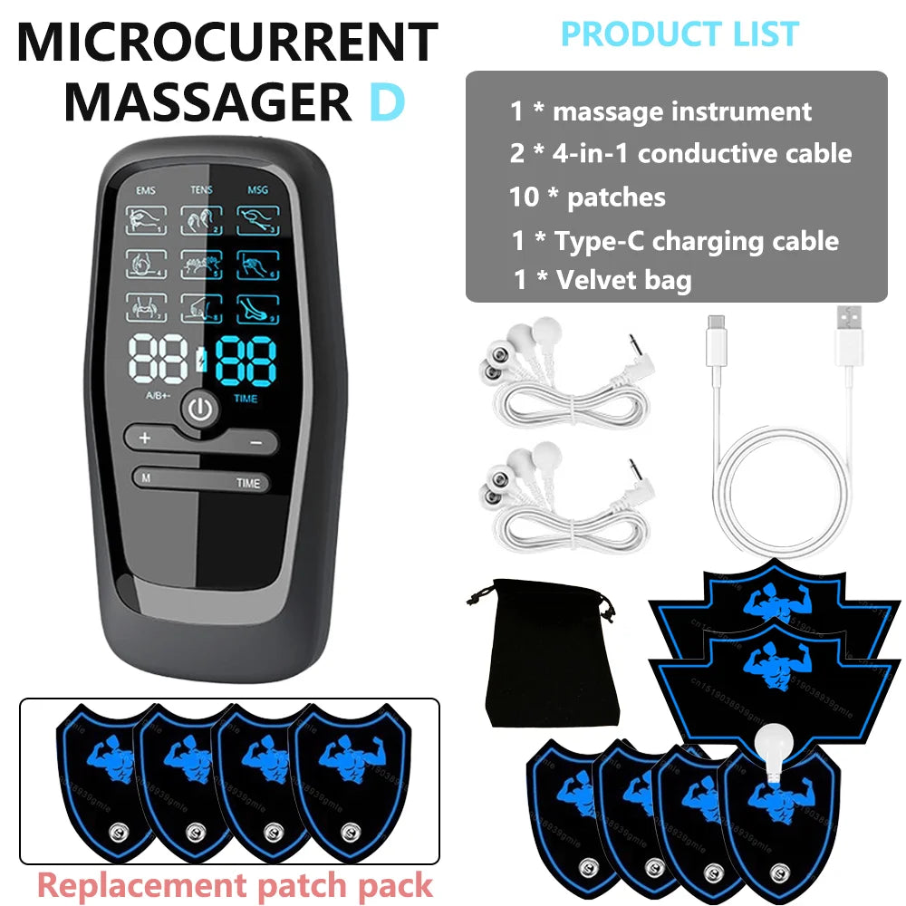 Estimulador Muscular TENS EMS - Masajeador Eléctrico de Acupuntura y Fisioterapia Digital