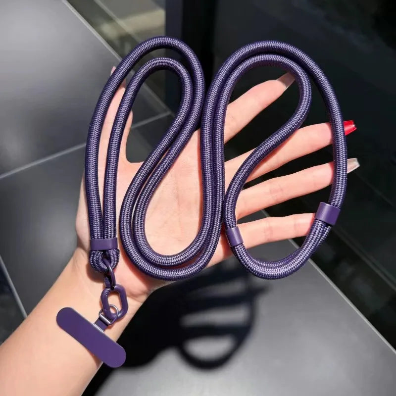 Correa Cruzada Ajustable para Móvil - Colgante Antipérdida para Cuello con Parche Adhesivo para Exterior