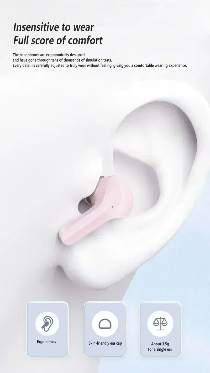 Auriculares TWS T2 Bluetooth Transparentes con ENC - Pantalla Digital de Carga, Sonido Estéreo para Móvil