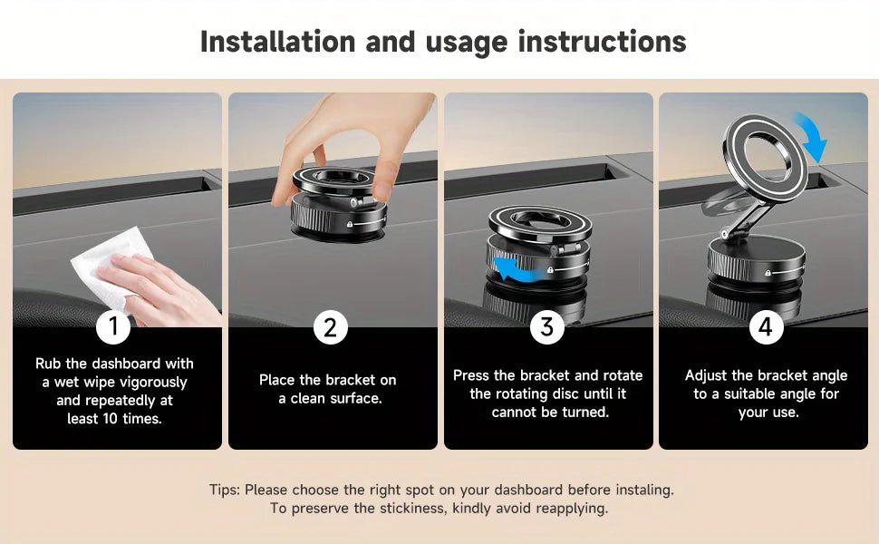 Soporte Magnético para Móvil con Ventosa MagSafe - Ajustable 360°, Plegable y de Bolsillo para Coche