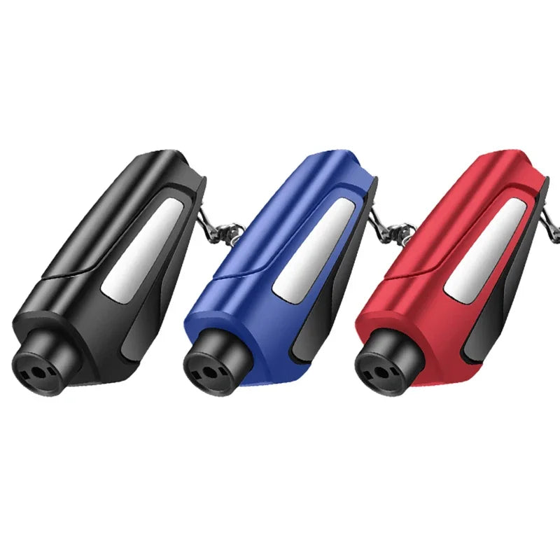 Martillo de Emergencia para Coche Multifunción - Rompecristales y Cortacinturón con Llavero