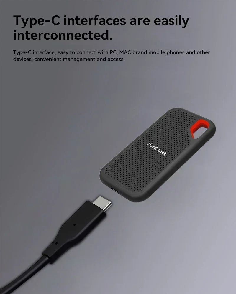 Disco Duro Externo SSD de Alta Velocidad - Gran Capacidad 2TB/4TB para PC y Portátil