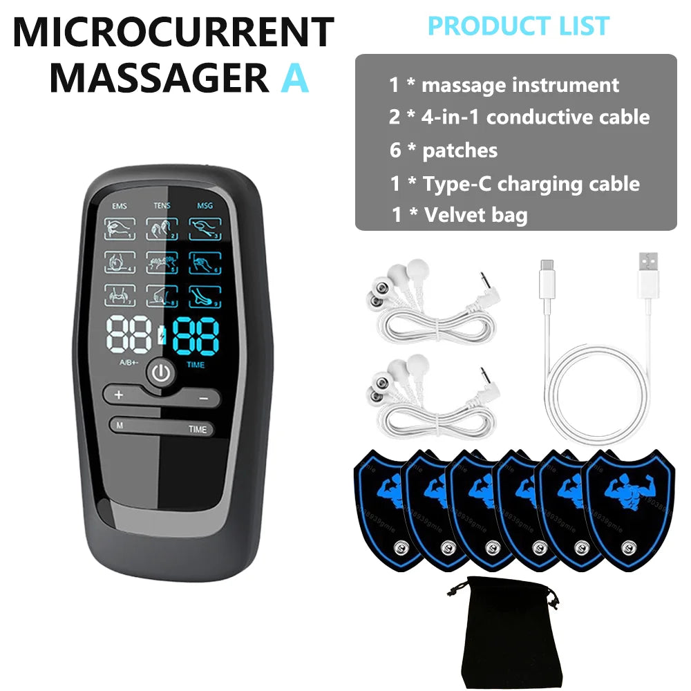 Estimulador Muscular TENS EMS - Masajeador Eléctrico de Acupuntura y Fisioterapia Digital
