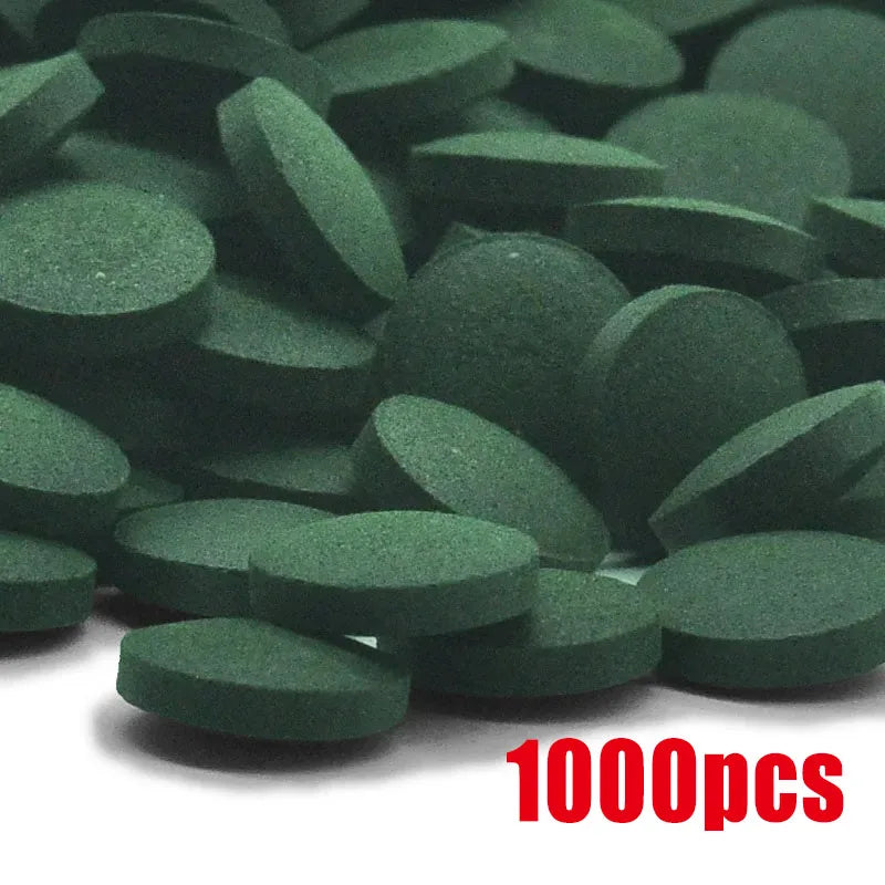 50-1000 Tabletas de Espirulina de Alta Pureza para Peces - Alimento para Camarones Cristal Rojo y Peces de Acuario