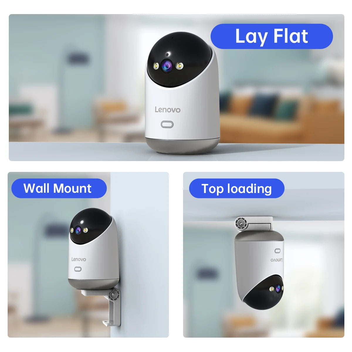 Cámara IP WiFi Lenovo Interior 5MP - Visión Nocturna en Color, Seguimiento Automático, Monitor de Bebé y Seguridad CCTV