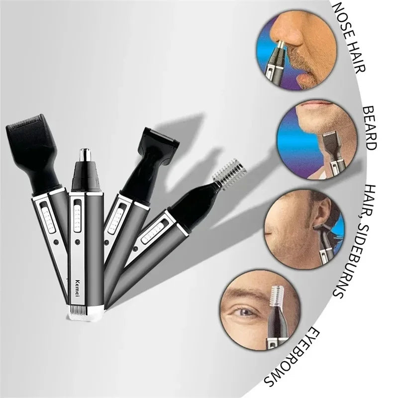 Rechargeable 4-in-1 Nose Hair Trimmer - Trimmer for Nose, Ears, Eyebrows, and Beard