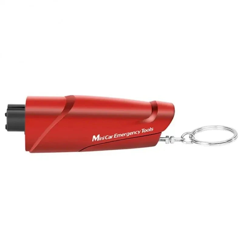 Martillo de Emergencia para Coche Multifunción - Rompecristales y Cortacinturón con Llavero