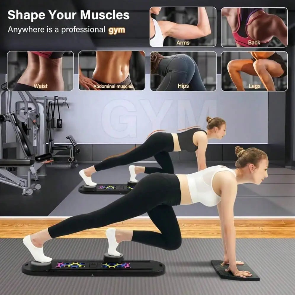 Tabla Abdominal Multifuncional Pilates 8 en 1 - Dispositivo Plegable con Temporizador de Rebote Automático para Gimnasio en Casa