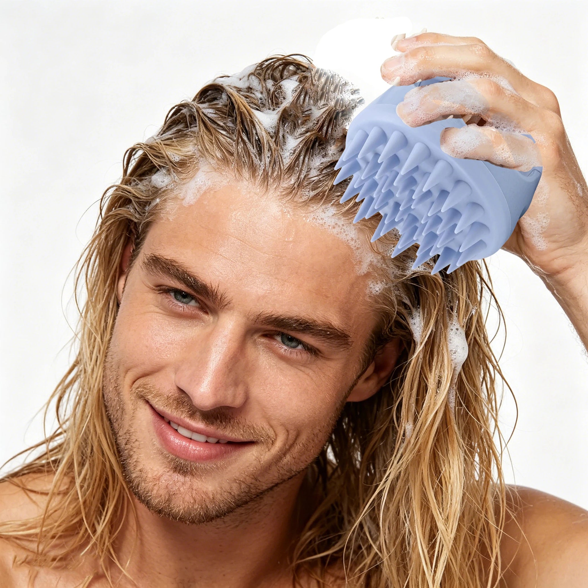 Cepillo Masajeador de Cuero Cabelludo de Silicona - Exfoliante para Cabello Seco y Húmedo con Aplicador de Tinte
