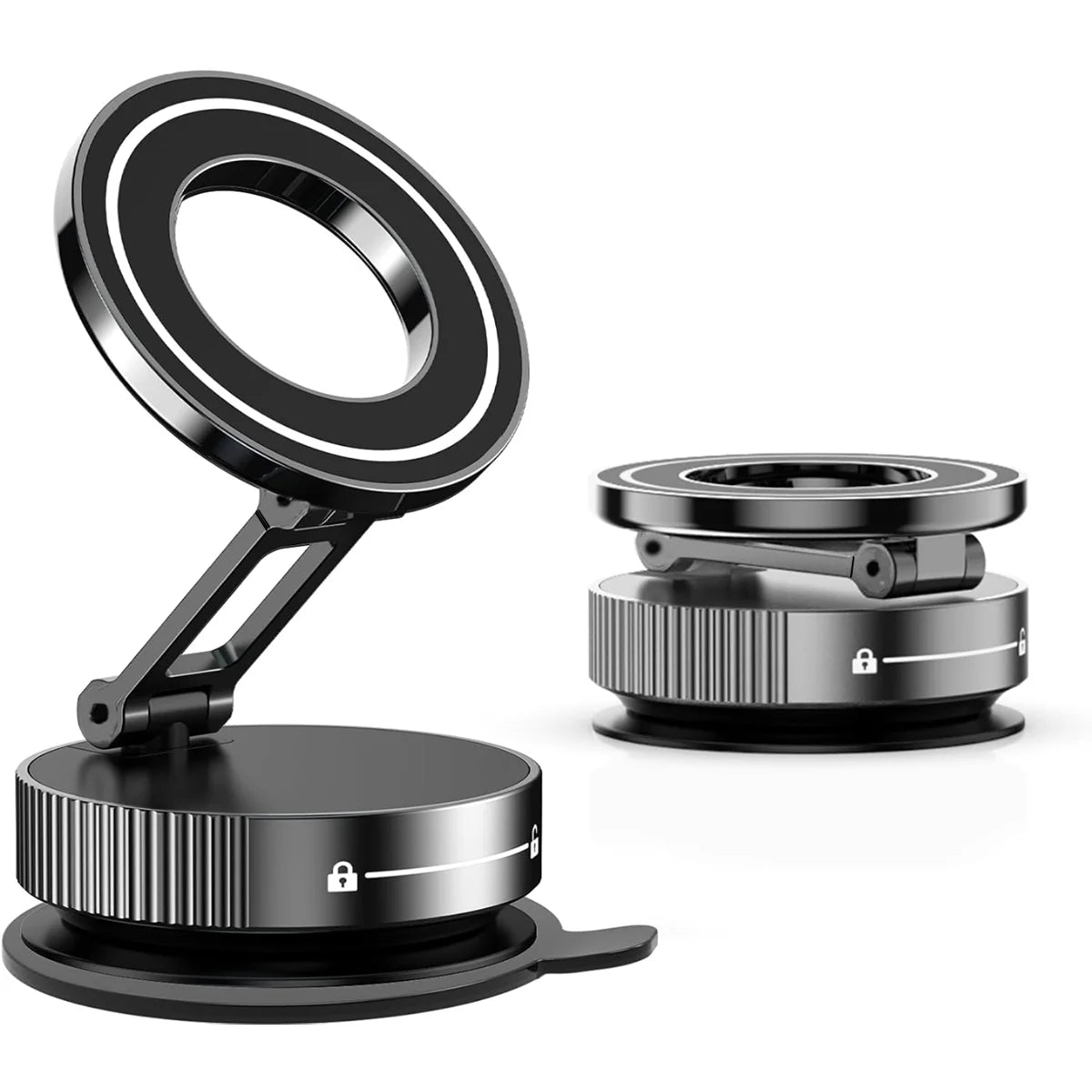 Soporte Magnético para Móvil con Ventosa MagSafe - Ajustable 360°, Plegable y de Bolsillo para Coche