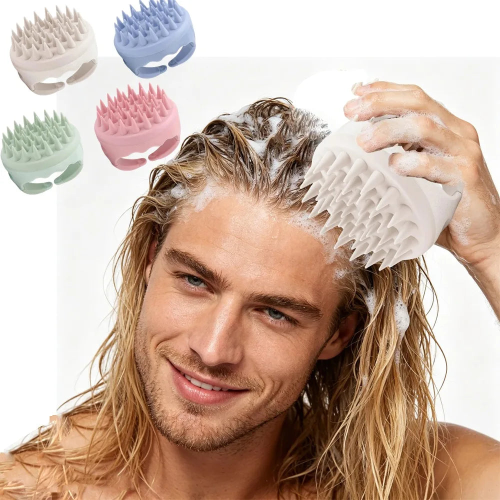 Silicone Shampoo Brush Head Scalp Massage Comb Hair Dye Tint Oil Applicator Bottle for Hair Growth Wet Dry Scalp Exfoliator Brush