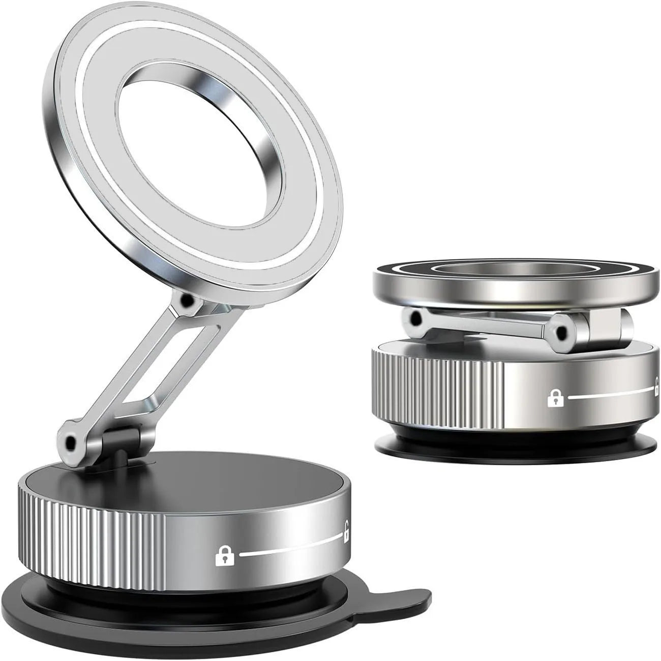 Soporte Magnético para Móvil con Ventosa MagSafe - Ajustable 360°, Plegable y de Bolsillo para Coche