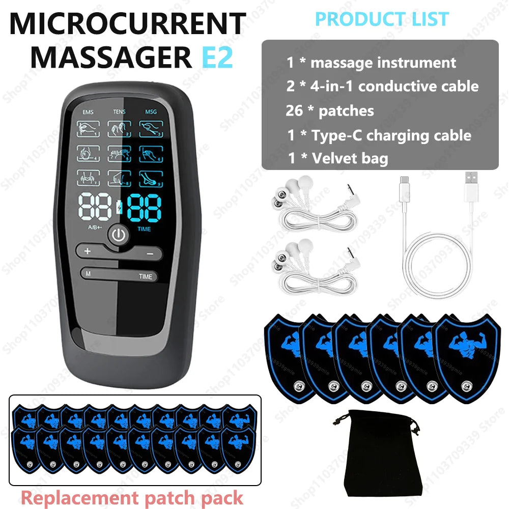 Estimulador Muscular TENS EMS - Masajeador Eléctrico de Acupuntura y Fisioterapia Digital