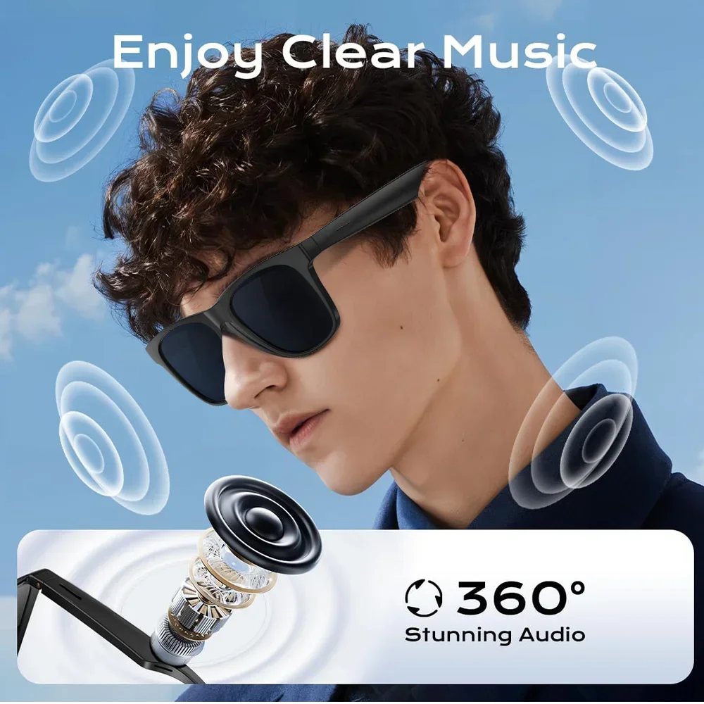 Lenovo AI Smart Glasses 8K Touch Control Photo Camera Recording Translator Voice Assistant Music Wireless Bluetooth Sunglasses