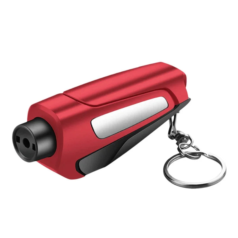 Martillo de Emergencia para Coche Multifunción - Rompecristales y Cortacinturón con Llavero