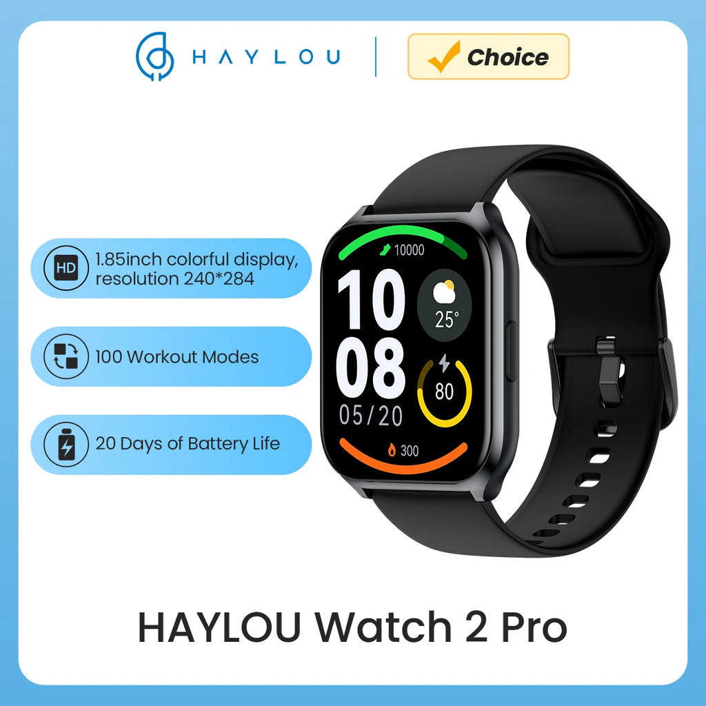 HAYLOU Watch 2 Pro Smartwatch - 1.85" Display with 100 Sport Modes and Heart Rate Monitor