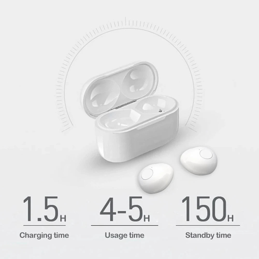 Auriculares Bluetooth Invisibles Mini TWS V5.2 - Inalámbricos In-Ear con Reducción de Ruido y Micrófono para Dormir