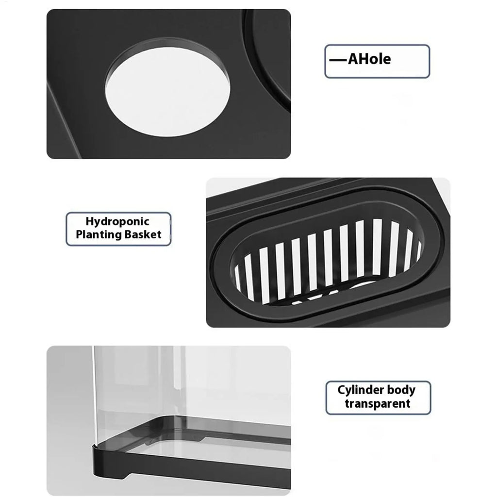 Kit de Acuario Pequeño con Luz LED y Filtro - Pecera Completa para Peces Tropicales y de Agua Fría