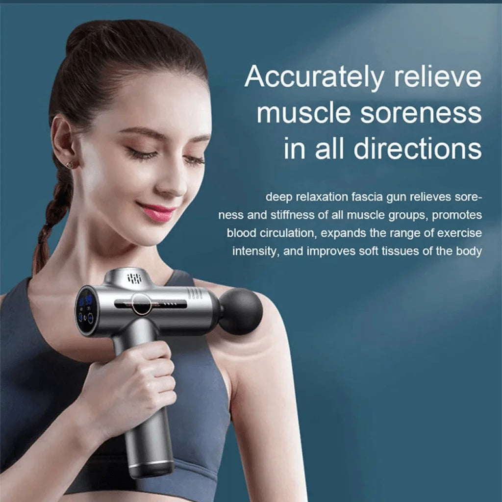 Pistola de Masaje Fascial 99 Niveles - Relajación Muscular Profunda con Reducción de Ruido