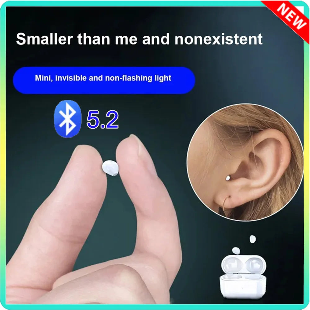 Auriculares Bluetooth Invisibles Mini TWS V5.2 - Inalámbricos In-Ear con Reducción de Ruido y Micrófono para Dormir