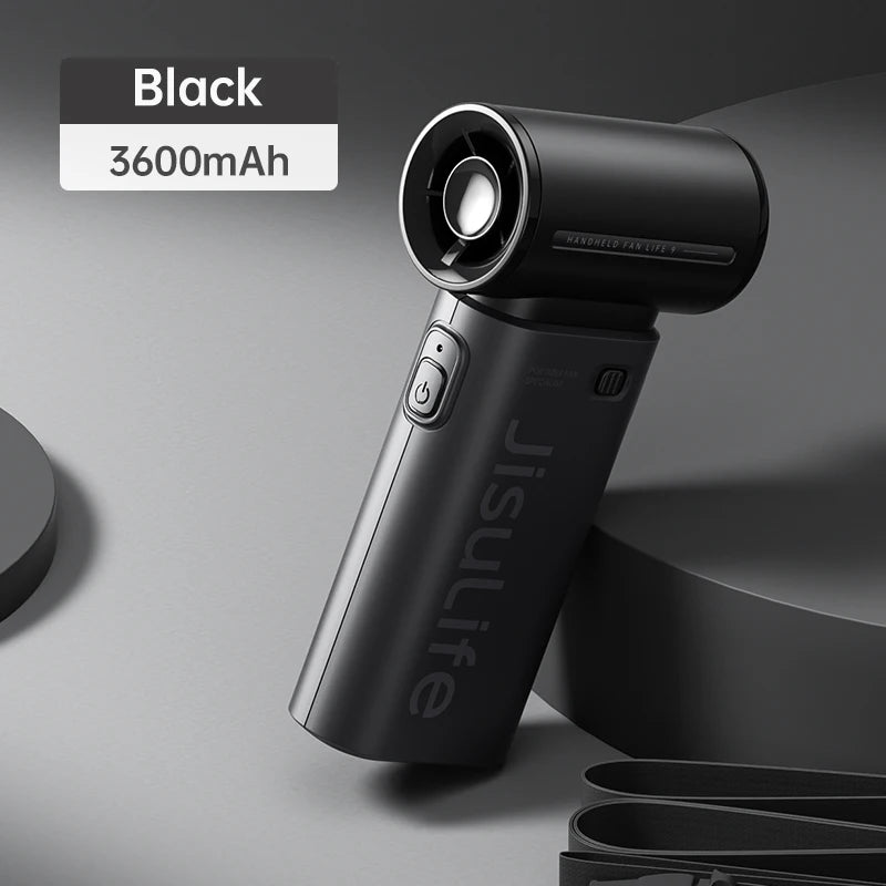 Ventilador de Mano JISULIFE Turbo - Super Potente, 5 Velocidades, 5000mAh Recargable USB, Multifunción de Bolsillo