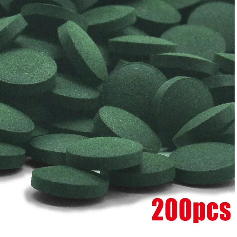 50-1000 Tabletas de Espirulina de Alta Pureza para Peces - Alimento para Camarones Cristal Rojo y Peces de Acuario