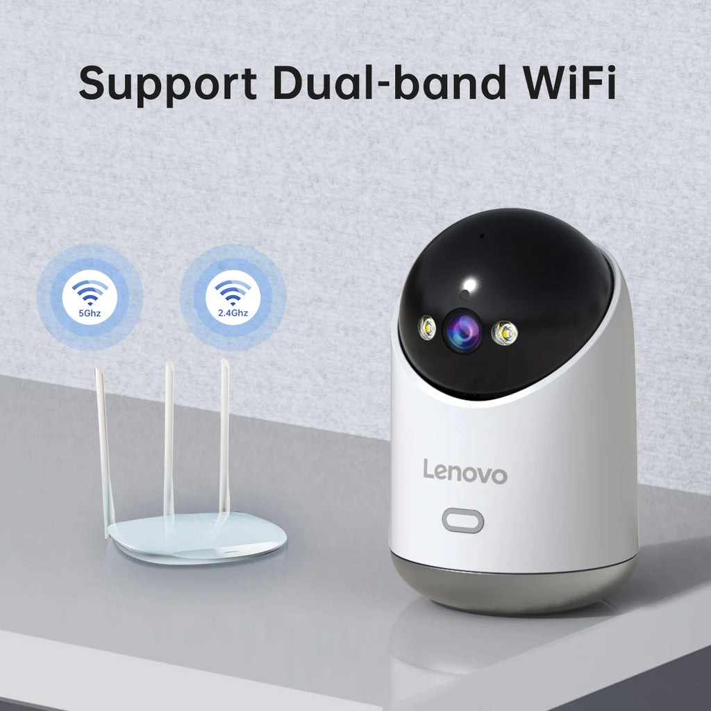 Cámara IP WiFi Lenovo Interior 5MP - Visión Nocturna en Color, Seguimiento Automático, Monitor de Bebé y Seguridad CCTV