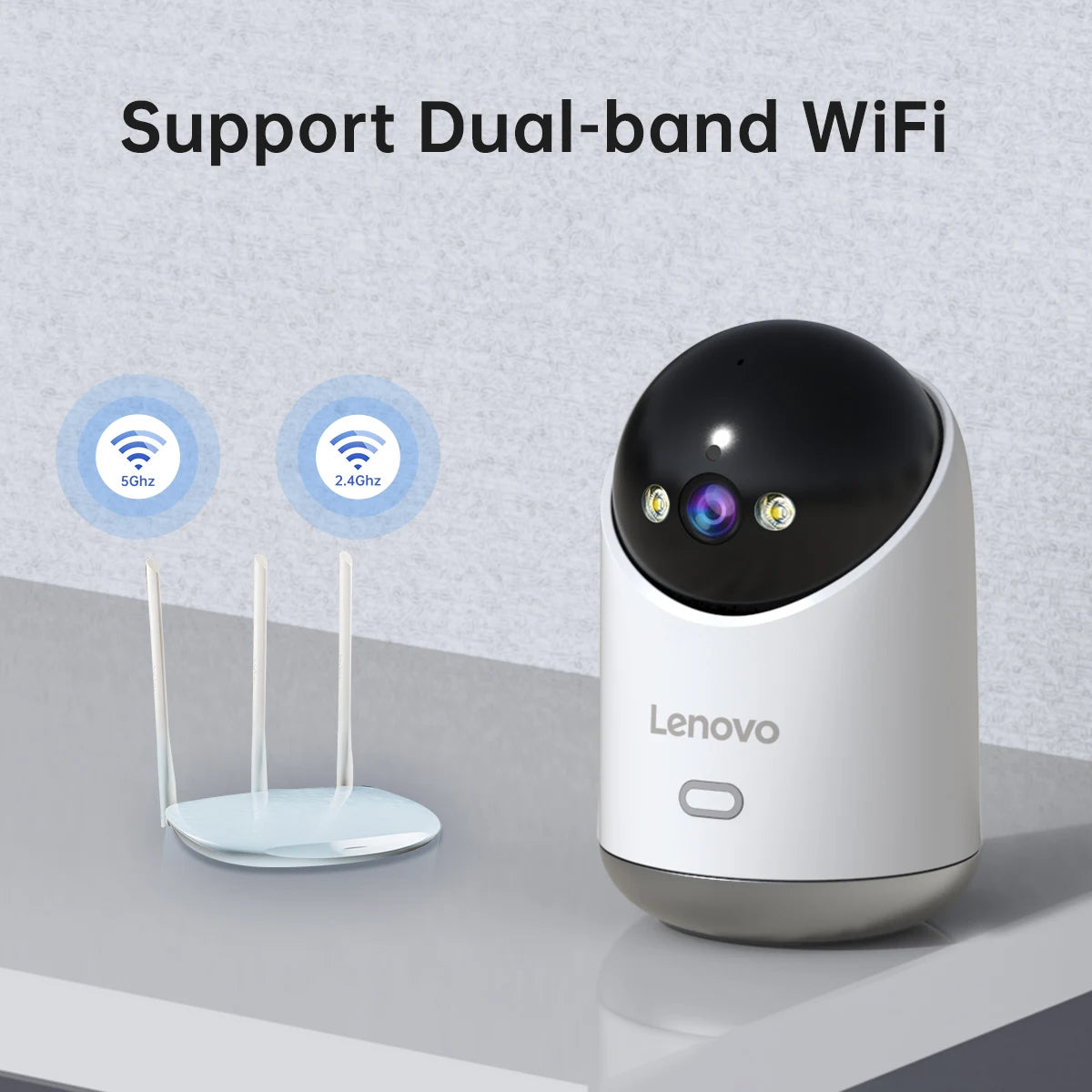 Cámara IP WiFi Lenovo Interior 5MP - Visión Nocturna en Color, Seguimiento Automático, Monitor de Bebé y Seguridad CCTV