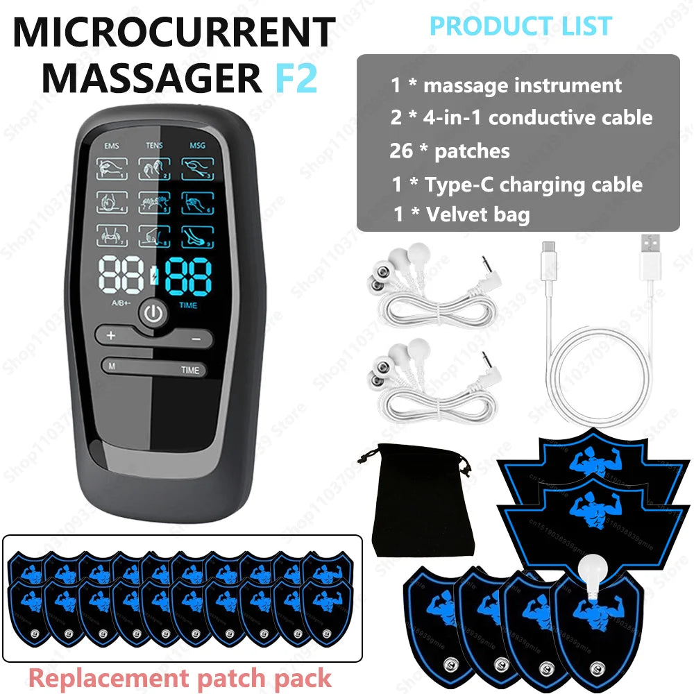 Estimulador Muscular TENS EMS - Masajeador Eléctrico de Acupuntura y Fisioterapia Digital