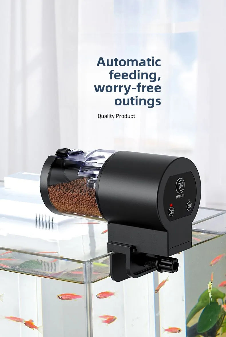 Alimentador Automático para Acuarios 100ml con Temporizador Programable - Funciona con Pilas, Ideal para Vacaciones