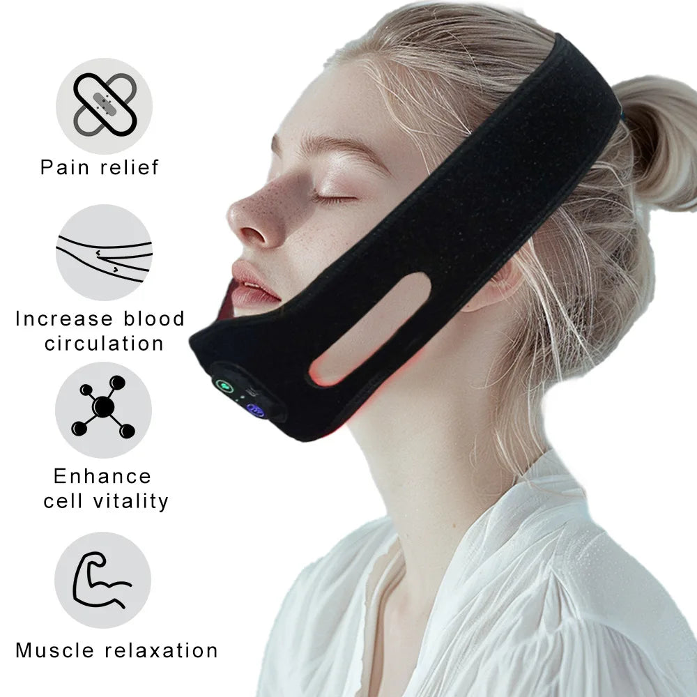 Banda LED Inalámbrica de Fototerapia 660nm y 850nm - Cuidado de Piel Cuello y Cara