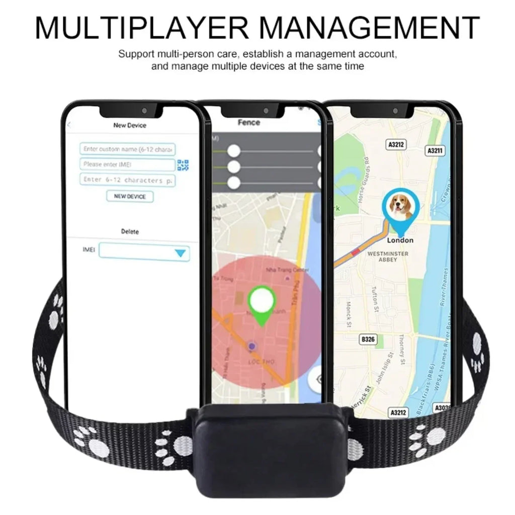 Localizador GPS para Mascotas con Collar Ajustable - Seguimiento en Tiempo Real, Control Remoto AGPS para Perros y Gatos