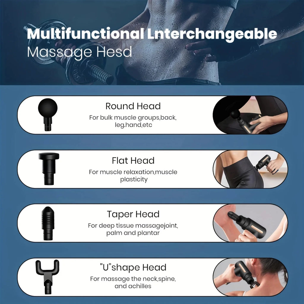 Pistola de Masaje Fascial 99 Niveles - Relajación Muscular Profunda con Reducción de Ruido