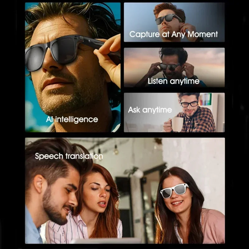 Lenovo AI Smart Glasses 8K Touch Control Photo Camera Recording Translator Voice Assistant Music Wireless Bluetooth Sunglasses