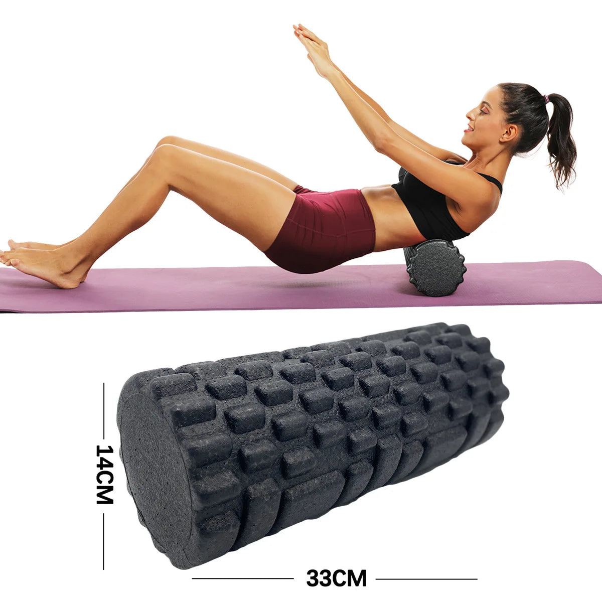 Rodillo de Espuma para Fitness 30/33cm - Masajeador Muscular EPP para Yoga, Pilates y Gimnasio